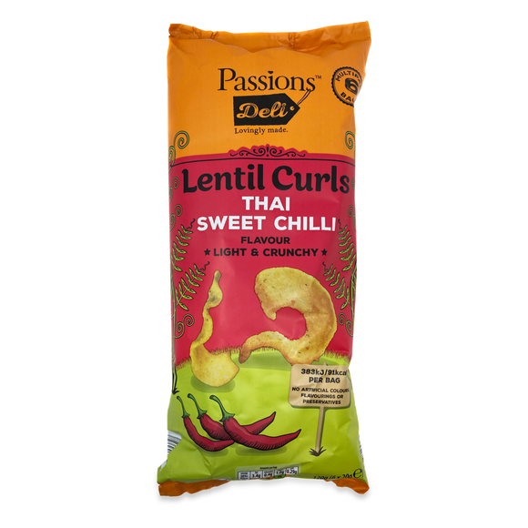 Passions Deli Lentil Curls Thai Sweet Chilli 120g